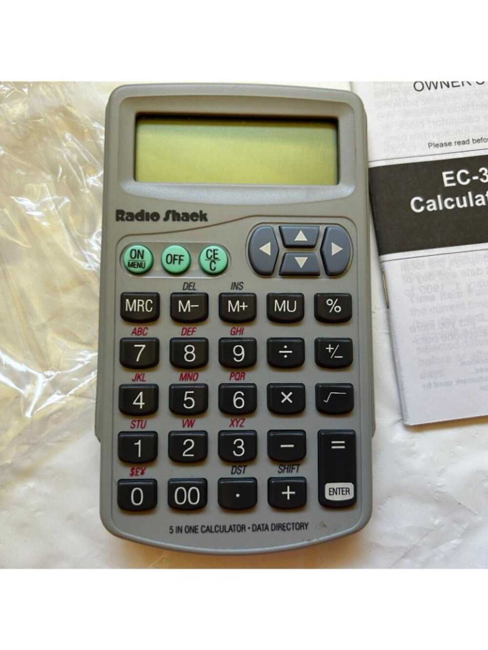 RADIO SHACK EC-360 5 in 1 calculator Data directory very rare for parts/repair - Picture 3 of 13